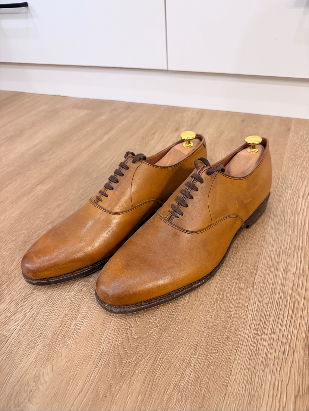 Allen Edmonds Cognac Leather Oxford Dress Shoes